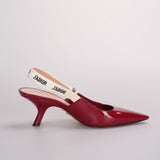Christian Dior J'aDior Patent Leather Slingback 6cm Pumps 37D Burgundy