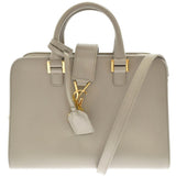 Saint Laurent- Paris Cabas Leather Shoulder Handbag Gold Gray