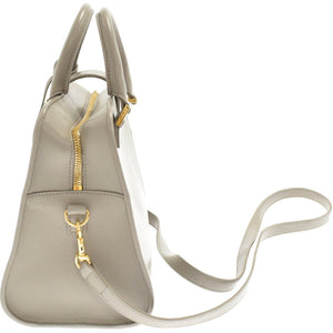 Saint Laurent- Paris Cabas Leather Shoulder Handbag Gold Gray