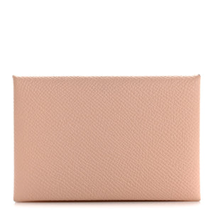 Hermes Epsom Calvi Card Case Rose Eglantine