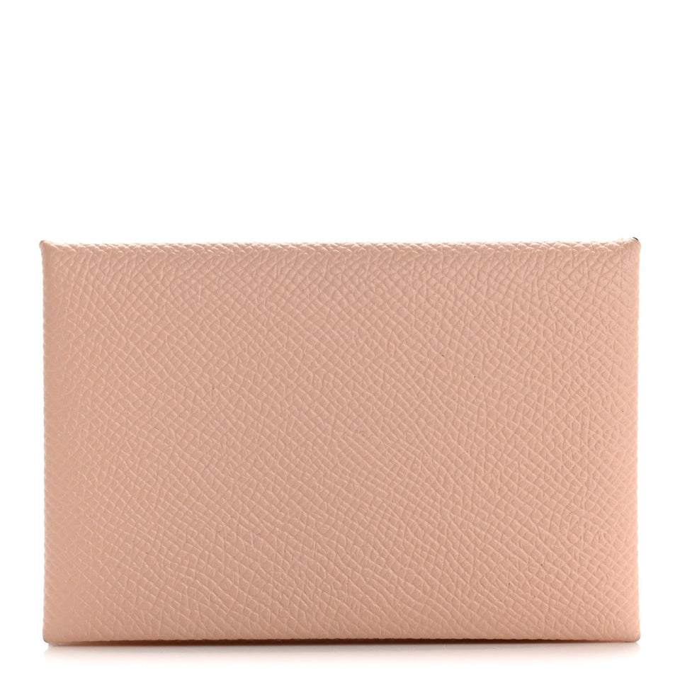 Hermes Epsom Calvi Card Case Rose Eglantine