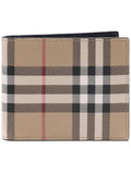 Luxury Burberry Men's Vintage Check Pattern Half Wallet Brown