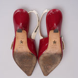 Christian Dior J'aDior Patent Leather Slingback 6cm Pumps 37D Burgundy