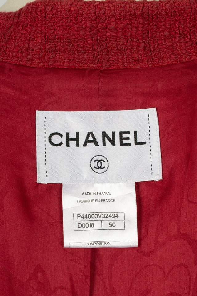 Chanel Red Tweed Jacket – Cotton & Silk Lining | Bags Junction