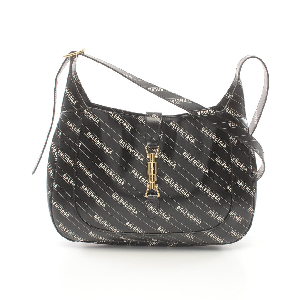 Gucci Luxury Balenciaga Trending 2025 * Gucci Hacker Jackie 1961 Shoulder bag Leather Black White