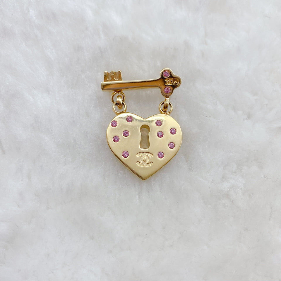 Chanel Love heart crystal Brooch