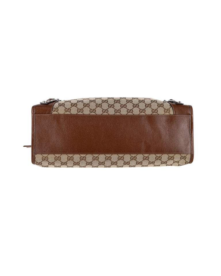Gucci X Luxury Balenciaga Trending 2025 The Hacker Project GG Canvas Neo Classic Bag Medium in Brown Canvas and Leather