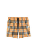 Luxury Burberry Check Drawstring Swim Shorts Orange