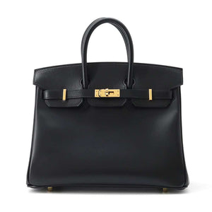 Hermes Birkin Black Tadelakt Leather Size 25