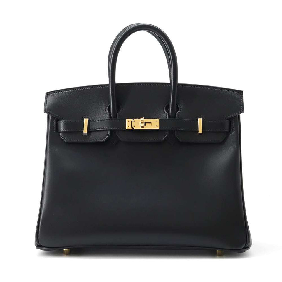 Hermes Birkin Black Tadelakt Leather Size 25
