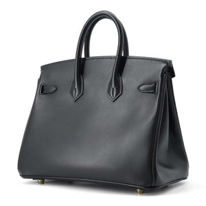 Hermes Birkin Black Tadelakt Leather Size 25