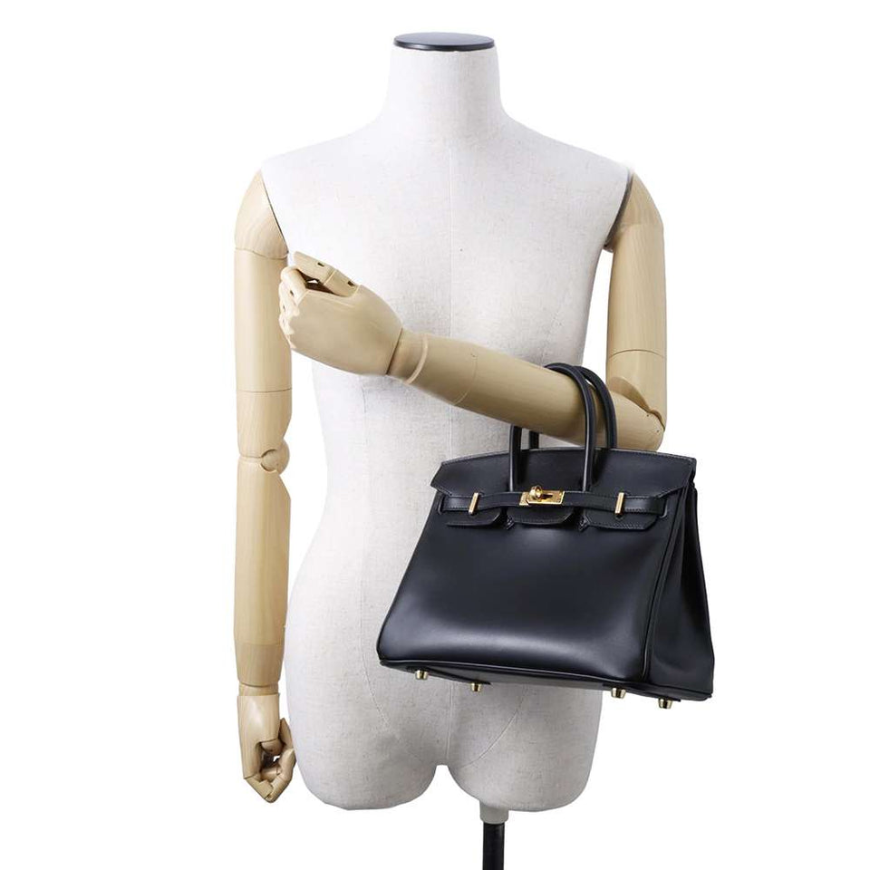 Hermes Birkin Black Tadelakt Leather Size 25