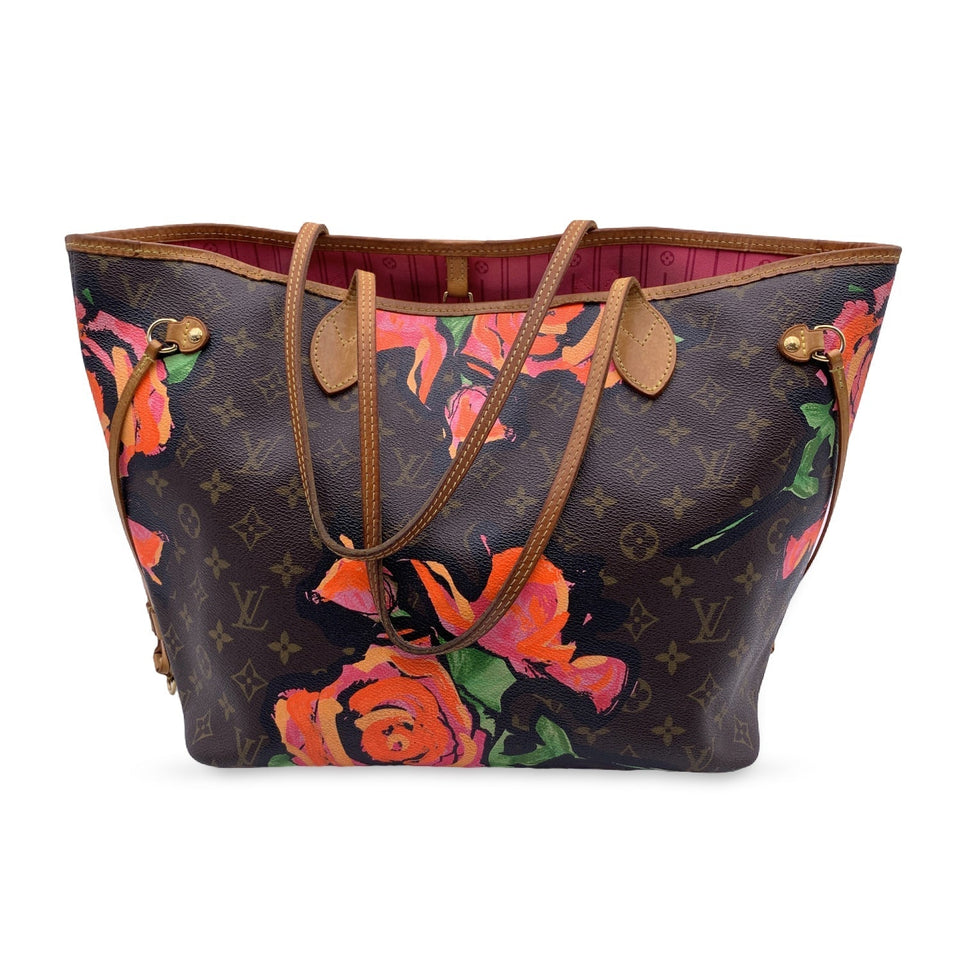 Louis Vuitton Monogram Canvas Steven Spro Roses Neverfull Mm Bag
