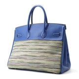 Hermes Birkin Blue france Evercalf Leather Vibrato Size 35