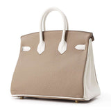 Hermes BirkinSPO Etoupe/ White Taurillon Clemence