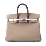 Hermes Birkin tricolor Etoupe/ Grease Pail/ Ebene Epsom Size 25