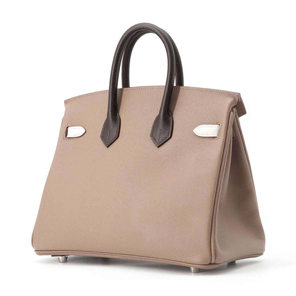 Hermes Birkin tricolor Etoupe/ Grease Pail/ Ebene Epsom Size 25