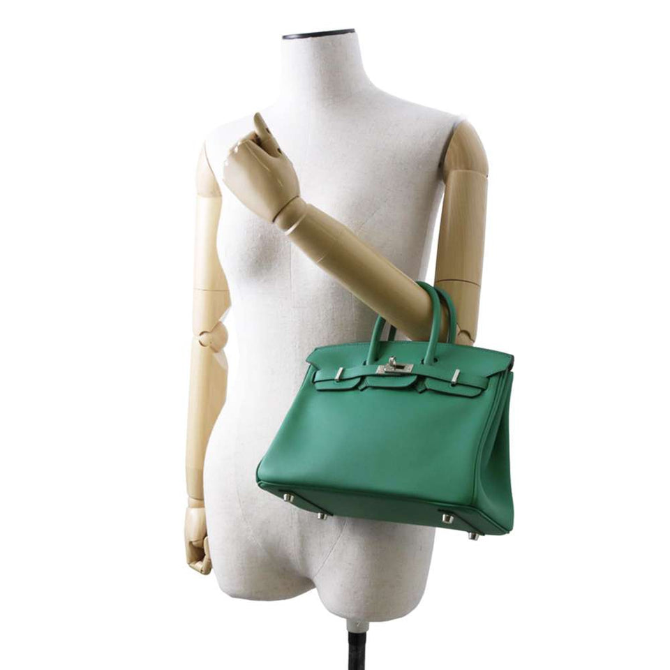 Hermes Birkin Verso Vert Vertigo/ Celeste Swift Leather Size 25