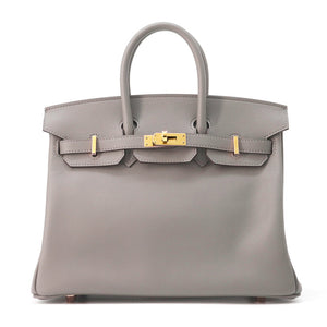 Hermes Birkin Gris Meyer Swift Leather Size 25