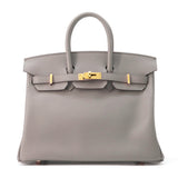 Hermes Birkin Gris Meyer Swift Leather Size 25