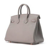 Hermes Birkin Gris Meyer Swift Leather Size 25