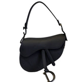 Christian Dior Saddle Leather Satchel Bag Black