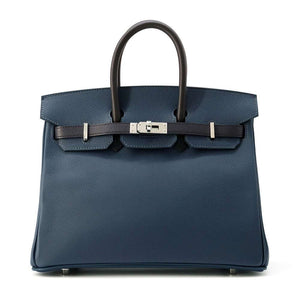 Hermes Birkin tricolor Blue de Prusse/ Blue Indigo/ Black Epsom Size 25