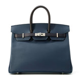Hermes Birkin tricolor Blue de Prusse/ Blue Indigo/ Black Epsom Size 25
