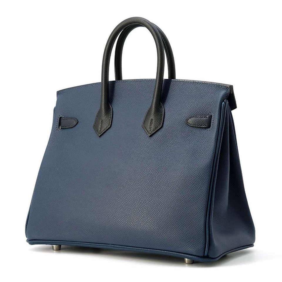 Hermes Birkin tricolor Blue de Prusse/ Blue Indigo/ Black Epsom Size 25