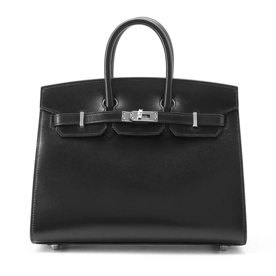 Hermes Birkin Sellier Black Box Calf Leather Size 25