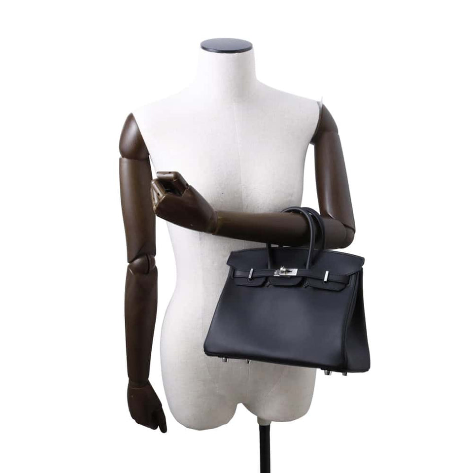 Hermes Birkin Black Swift Leather Size 25