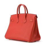 Hermes Birkin Rouge Coeur Togo Leather Size 25