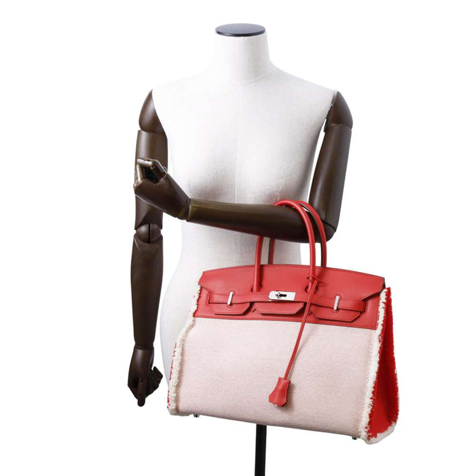 Hermes Birkin Frey Frey Rouge Coeur Swift Leather Twill Ash Size 35