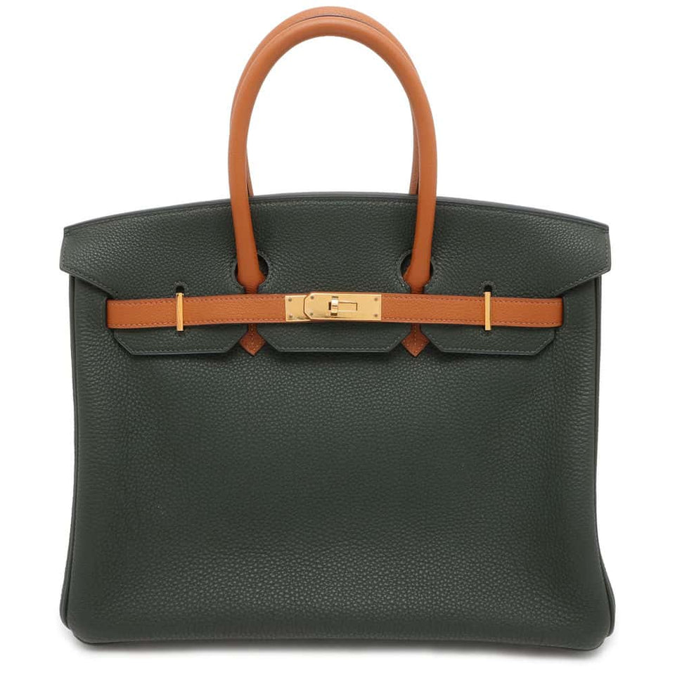 Hermes Birkin Star Mark Vert Fonce/ Gold Togo Leather Size 35