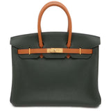 Hermes Birkin Star Mark Vert Fonce/ Gold Togo Leather Size 35