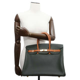 Hermes Birkin Star Mark Vert Fonce/ Gold Togo Leather Size 35