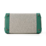 Hermes Birkin Ecru/ Vert Vertigo Toile H Swift Leather Size 25