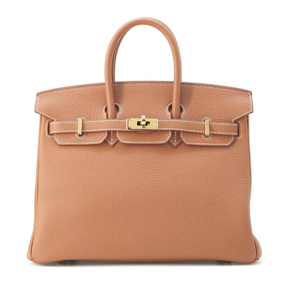 Hermes Birkin Verso Gold/ Graphite Togo Leather Size 25