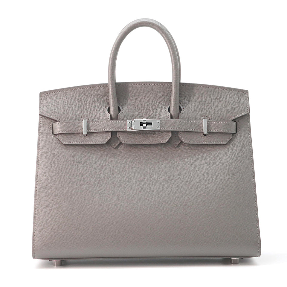Hermes Birkin Sellier Gris Meyer Veau Madame Size 25