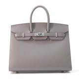 Hermes Birkin Sellier Gris Meyer Veau Madame Size 25