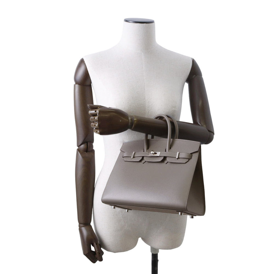 Hermes Birkin Sellier Gris Meyer Veau Madame Size 25