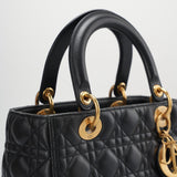 Christian Dior Black Medium Lambskin Leather with Gold Hardware from 2017