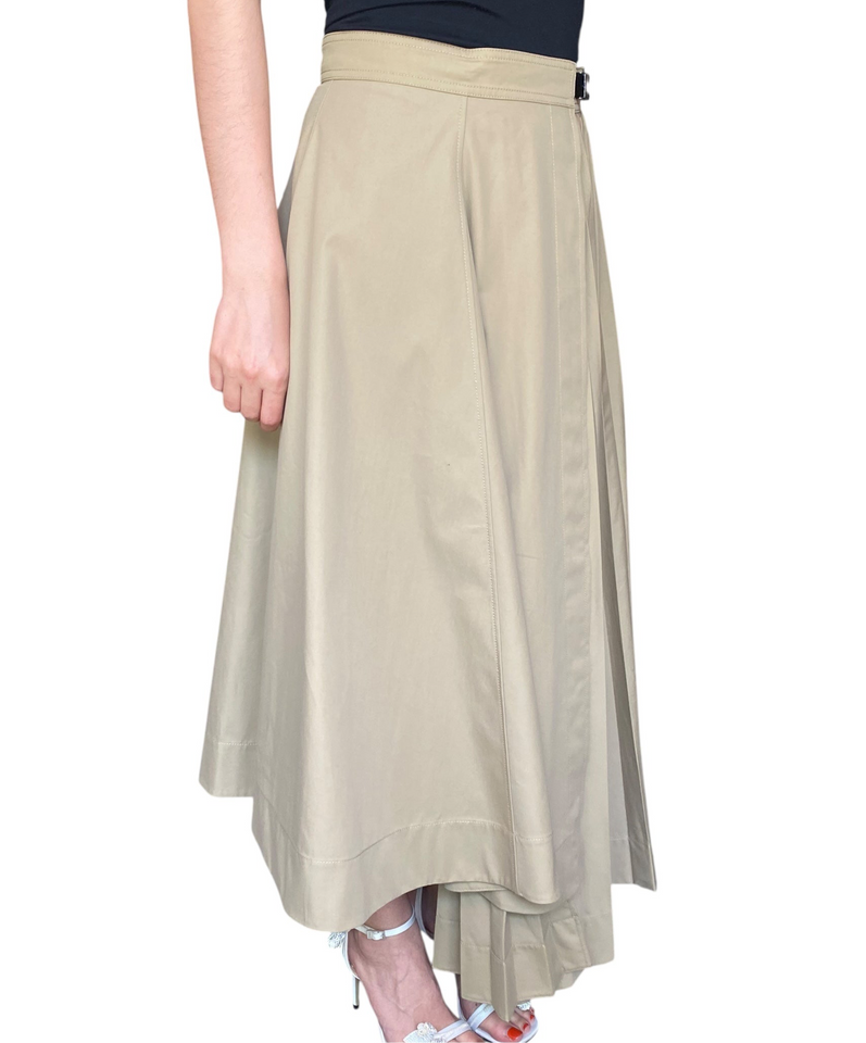 Dior Beige Pleated Cargo Maxi Wrap Skirt - 8