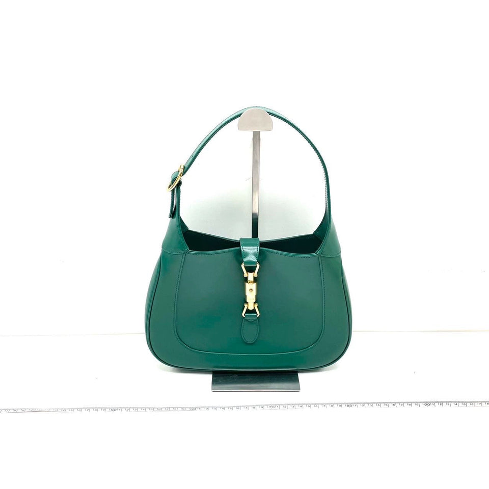 Gucci Jackie 1961 Green Leather Bag Small with Adjustable Strap