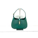 Gucci Jackie 1961 Green Leather Bag Small with Adjustable Strap