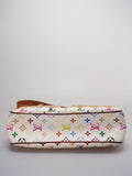 Louis Vuitton Takashi Murakami White Multicolore Monogram Coated Canvas Petit Noe Bag Gold Hardware