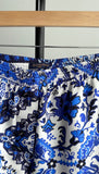 Louis Vuitton Blue and White Silk Twill Bandana Print Shorts - 38