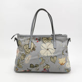 Gucci Flora Knight Tote Blue Nylon and Leather Small