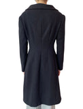 Prada Black Shetland Wool Double Breasted Coat - 42 / US 6