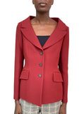 Christian Dior Red 30 Montaigne Single Breasted Wool Bar Jacket - 42 / US 10